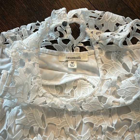 Francesca's White Lace Dress, Size M - Picture 3 of 5